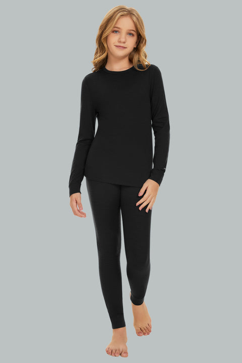 IGUANA Kid's Unisex 190 Merino Wool Base Layer Set Thermal Top and Bottom
