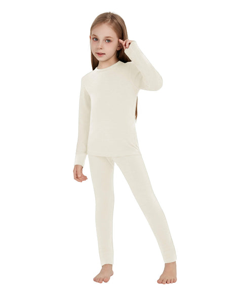 Kid's 260 Merino Wool Unisex Base Layer Set Midweight Thermal Underwear Set