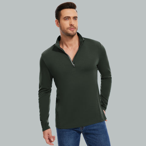 IGUANA Men's 260 Merino Wool Half Zip Top Long Sleeve Thermal Top