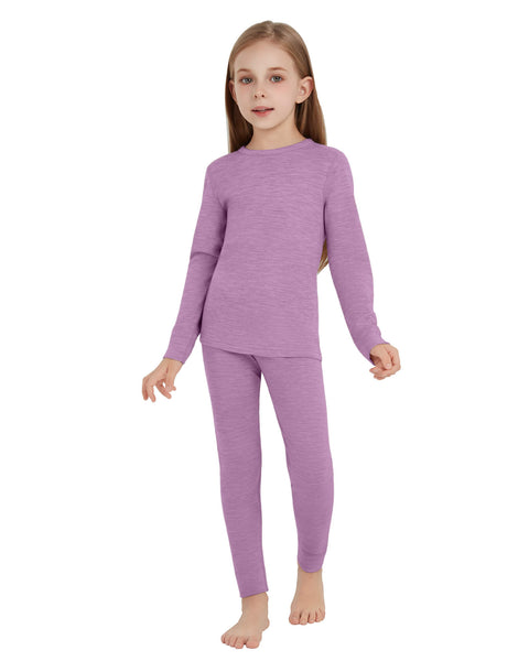 Kid's 260 Merino Wool Unisex Base Layer Set Midweight Thermal Underwear Set