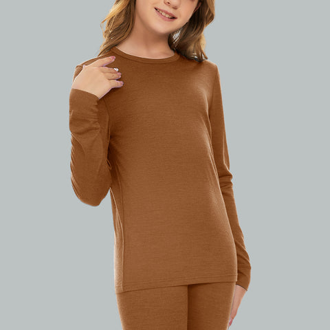 IGUANA Kid's Unisex 190 Merino Wool Base Layer Top Long Sleeve Crew Thermal Top