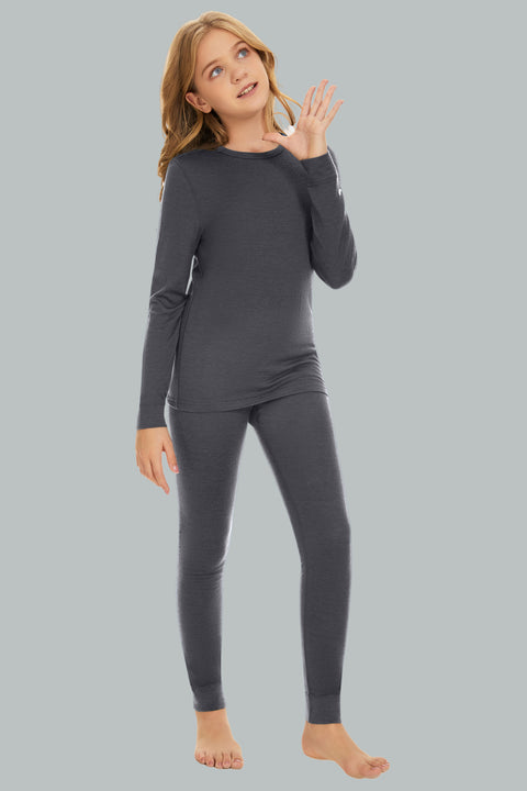 IGUANA Kid's Unisex 190 Merino Wool Base Layer Set Thermal Top and Bottom