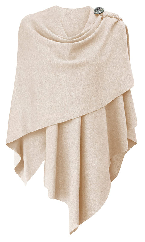Womens Large Cross Front Poncho Sweater Knitted Shawls