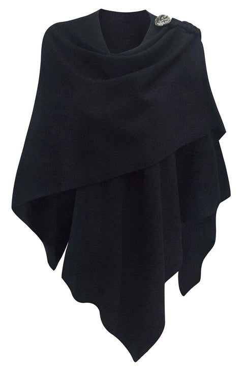 Womens Large Cross Front Poncho Sweater Knitted Shawls