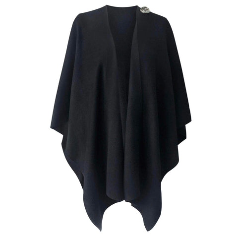 Womens Large Cross Front Poncho Sweater Knitted Shawls