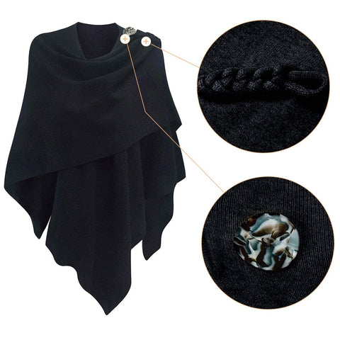 Womens Large Cross Front Poncho Sweater Knitted Shawls