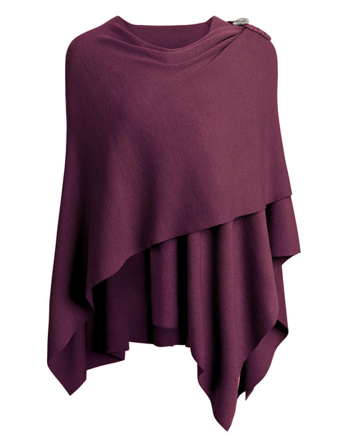 Womens Large Cross Front Poncho Sweater Knitted Shawls