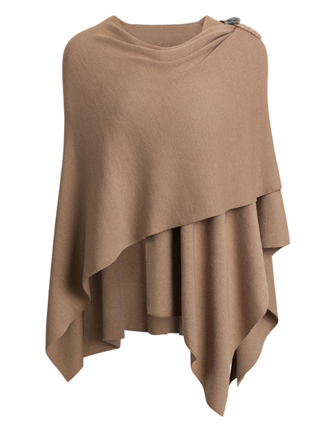 Womens Large Cross Front Poncho Sweater Knitted Shawls