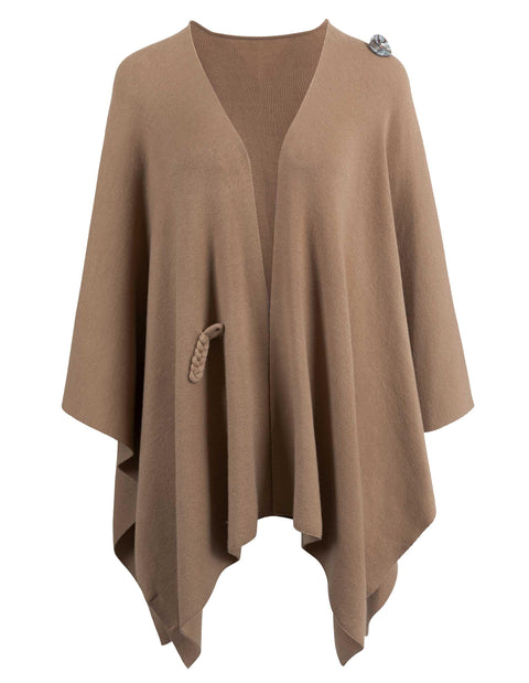 Womens Large Cross Front Poncho Sweater Knitted Shawls
