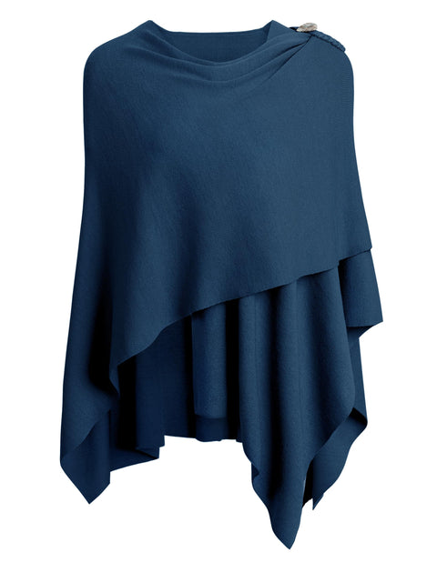 Womens Large Cross Front Poncho Sweater Knitted Shawls