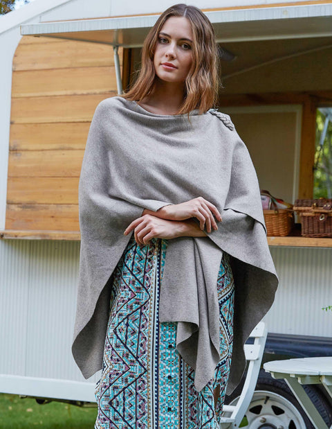 Womens Large Cross Front Poncho Sweater Knitted Shawls