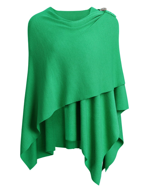 Womens Large Cross Front Poncho Sweater Knitted Shawls