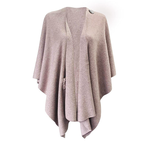 Womens Large Cross Front Poncho Sweater Knitted Shawls