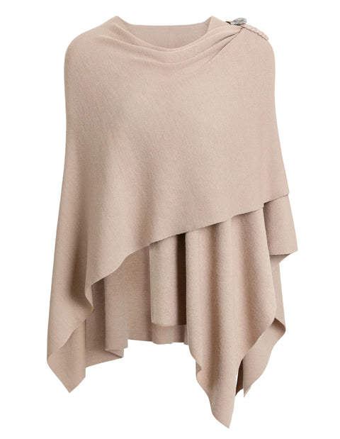 Womens Large Cross Front Poncho Sweater Knitted Shawls