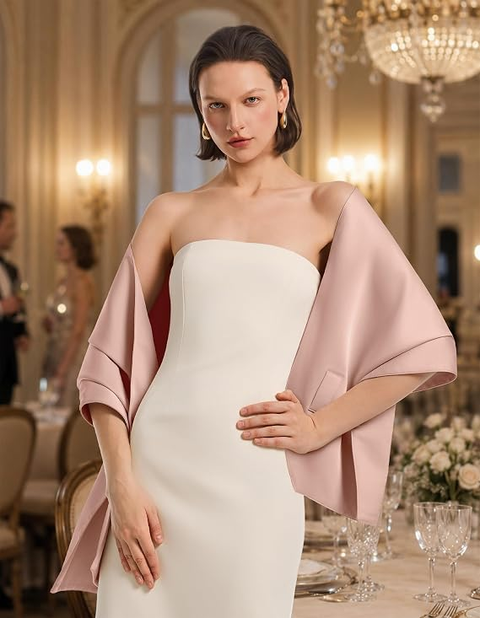 🔥Women's Satin Pull-Through Shawl （Multi-occasion ready）