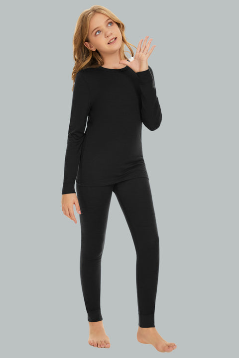 IGUANA Kid's Unisex 190 Merino Wool Base Layer Set Thermal Top and Bottom