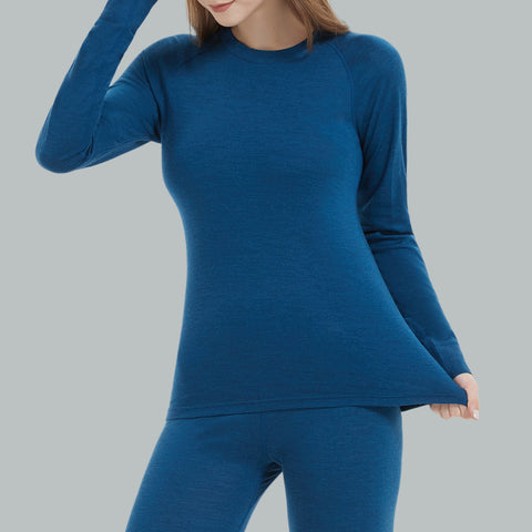 IGUANA Women's 190 Merino Wool Base Layer Shirt Long Sleeve Crew Thermal Top