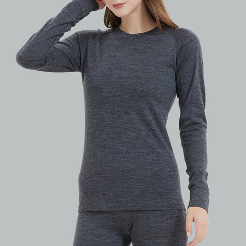 IGUANA Women's 190 Merino Wool Base Layer Shirt Long Sleeve Crew Thermal Top