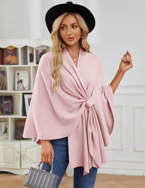 Women's Elegant Shawl Wraps Soft Open Front Poncho