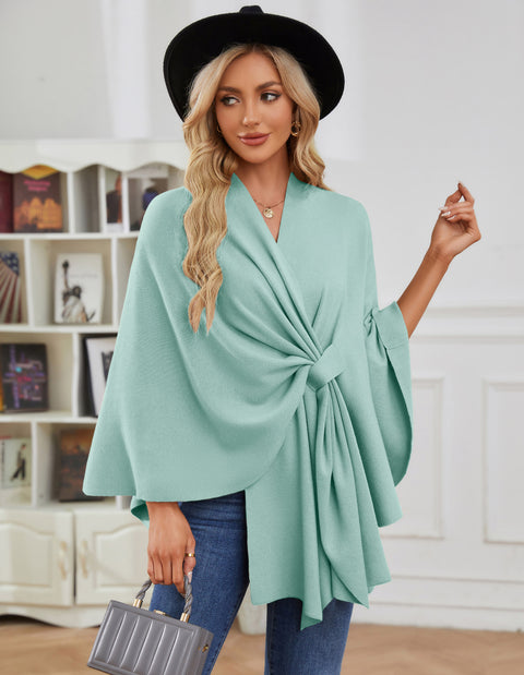 Women's Elegant Shawl Wraps Soft Open Front Poncho