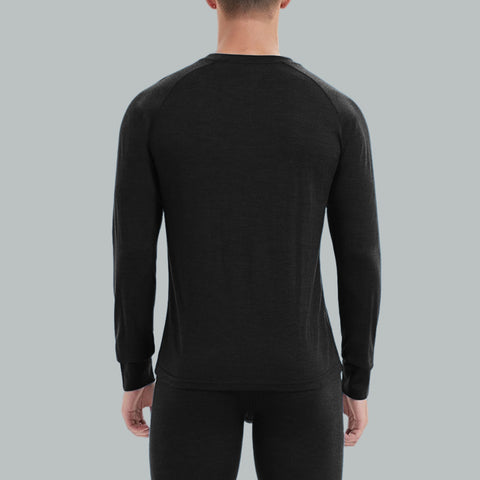 IGUANA Men's 190 Merino Wool Base Layer Top Long Sleeve Crew Thermal Top