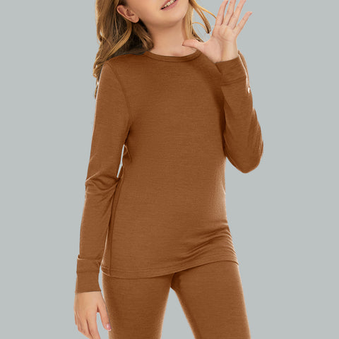 IGUANA Kid's Unisex 190 Merino Wool Base Layer Top Long Sleeve Crew Thermal Top