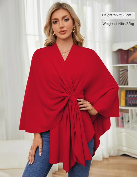 Women's Elegant Shawl Wraps Soft Open Front Poncho