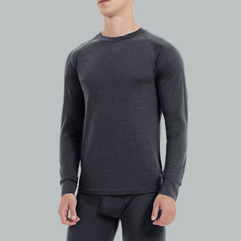 IGUANA Men's 190 Merino Wool Base Layer Top Long Sleeve Crew Thermal Top