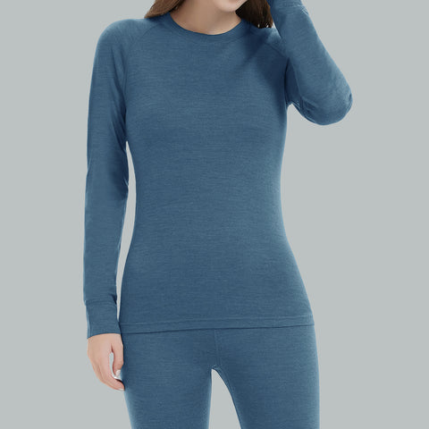 IGUANA Women's 190 Merino Wool Base Layer Shirt Long Sleeve Crew Thermal Top