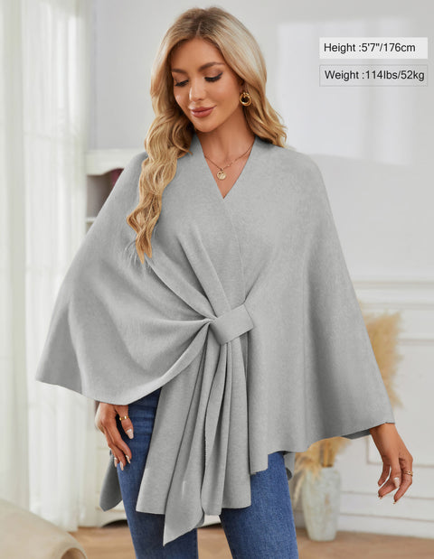 Women's Elegant Shawl Wraps Soft Open Front Poncho