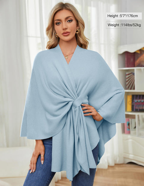 Women's Elegant Shawl Wraps Soft Open Front Poncho