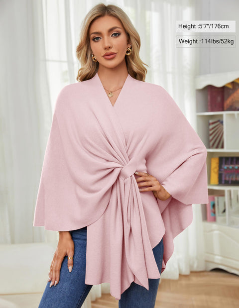 Women's Elegant Shawl Wraps Soft Open Front Poncho