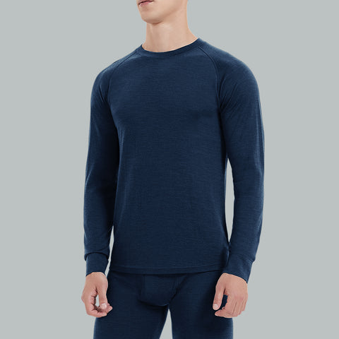 IGUANA Men's 190 Merino Wool Base Layer Top Long Sleeve Crew Thermal Top