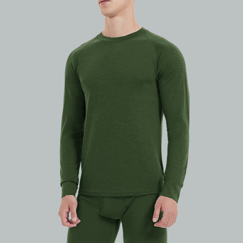 IGUANA Men's 190 Merino Wool Base Layer Top Long Sleeve Crew Thermal Top