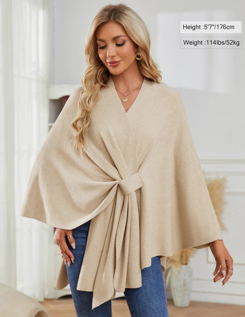 Women's Elegant Shawl Wraps Soft Open Front Poncho