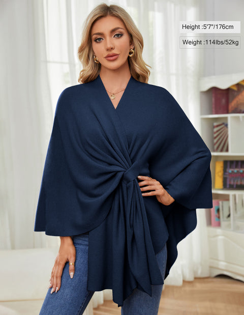 Women's Elegant Shawl Wraps Soft Open Front Poncho