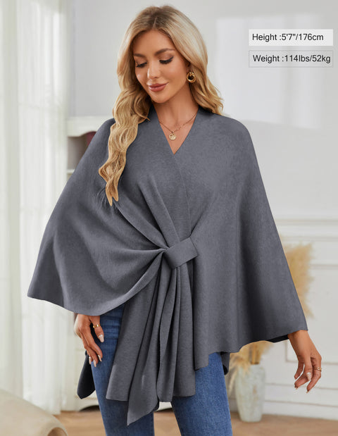 Women's Elegant Shawl Wraps Soft Open Front Poncho