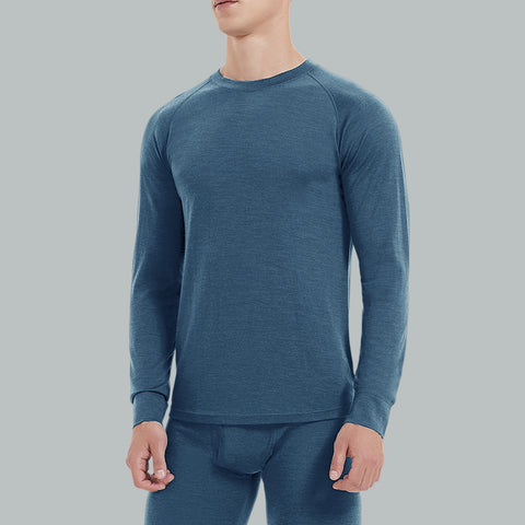 IGUANA Men's 190 Merino Wool Base Layer Top Long Sleeve Crew Thermal Top