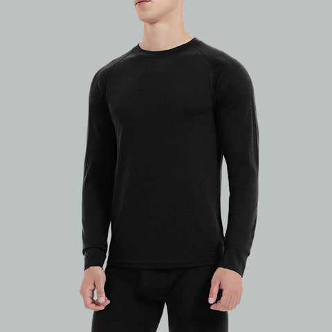 IGUANA Men's 190 Merino Wool Base Layer Top Long Sleeve Crew Thermal Top