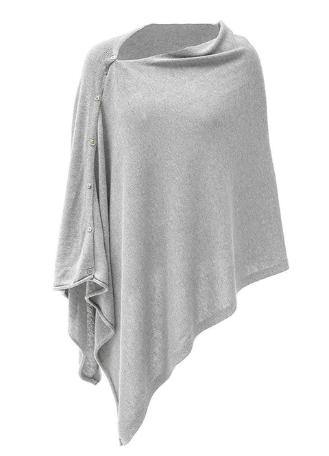 Women One Piece Shawls with Button Closure