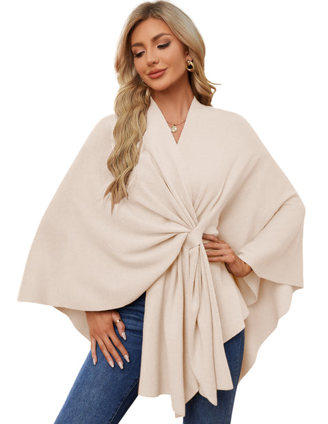 Women's Elegant Shawl Wraps Soft Open Front Poncho