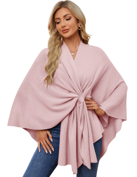 Women's Elegant Shawl Wraps Soft Open Front Poncho