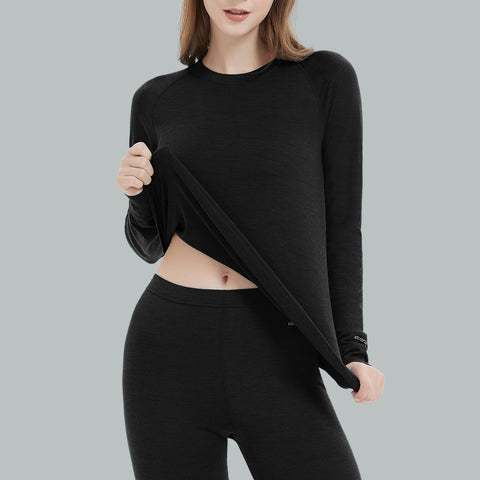 IGUANA Women's 190 Merino Wool Base Layer Shirt Long Sleeve Crew Thermal Top
