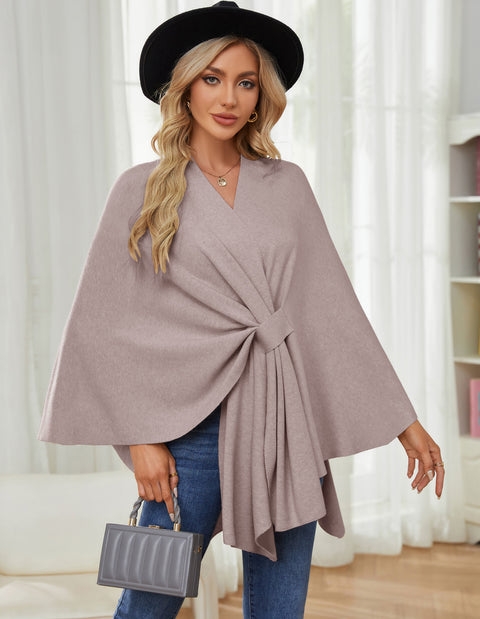 Women's Elegant Shawl Wraps Soft Open Front Poncho