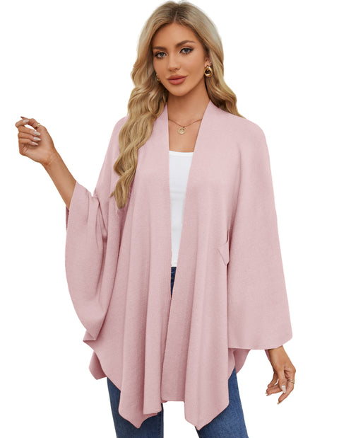 Women's Elegant Shawl Wraps Soft Open Front Poncho