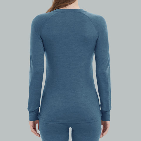 IGUANA Women's 190 Merino Wool Base Layer Shirt Long Sleeve Crew Thermal Top
