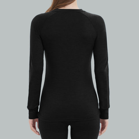 IGUANA Women's 190 Merino Wool Base Layer Shirt Long Sleeve Crew Thermal Top