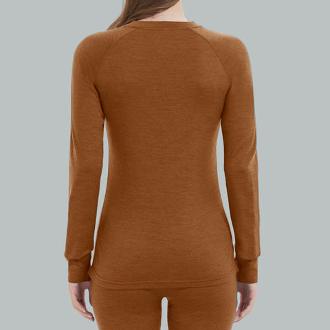 IGUANA Women's 190 Merino Wool Base Layer Shirt Long Sleeve Crew Thermal Top