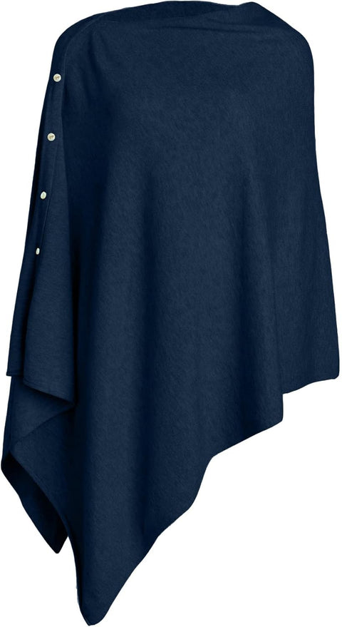 Women One Piece Shawls with Button Closure