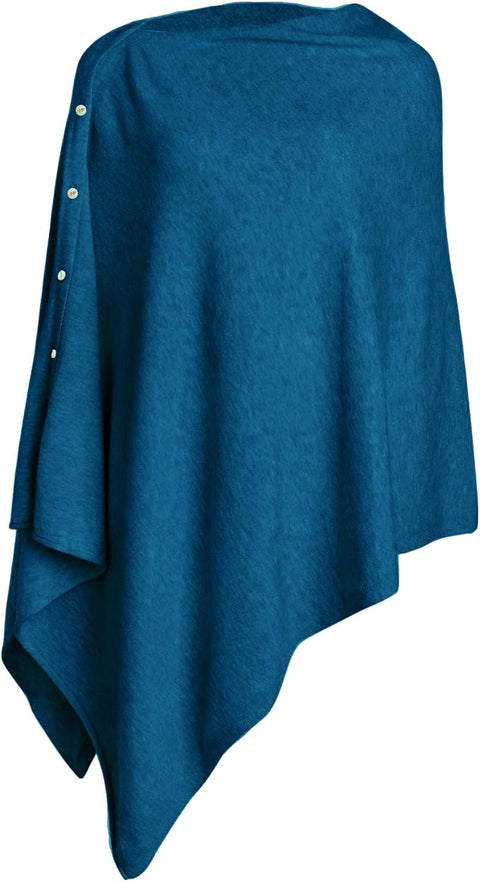 Women One Piece Shawls with Button Closure